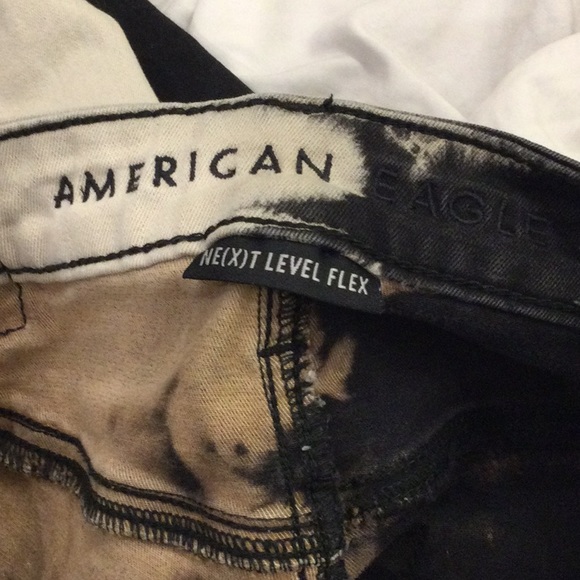 American Eagle Black and Cream Distressed Jeans Size 28x30 - Picture 7 of 10